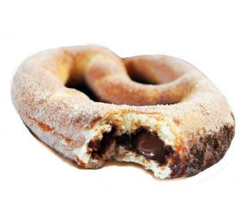 Hazelnut Choc Cinnamon Bretzel Our sweet Bretzel dough dusted in cinnamon sugar and injected with hazelnut chocolate. (Contains dairy and sugar)